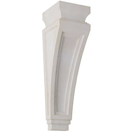 Ekena Millwork 3 7/8"W x 4 1/2"D x 14"H Arts and Crafts Wood Vintage Decor Corbel, Chalk Dust White CORWD03X04X14ARWH